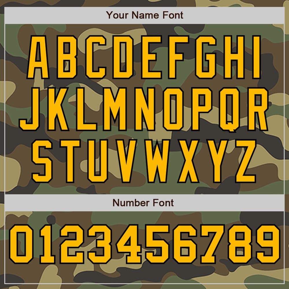 Camiseta de béisbol camuflada auténtica Salute Gold, personalizada, color crema y negro, a rayas, servicio de moda dividido.