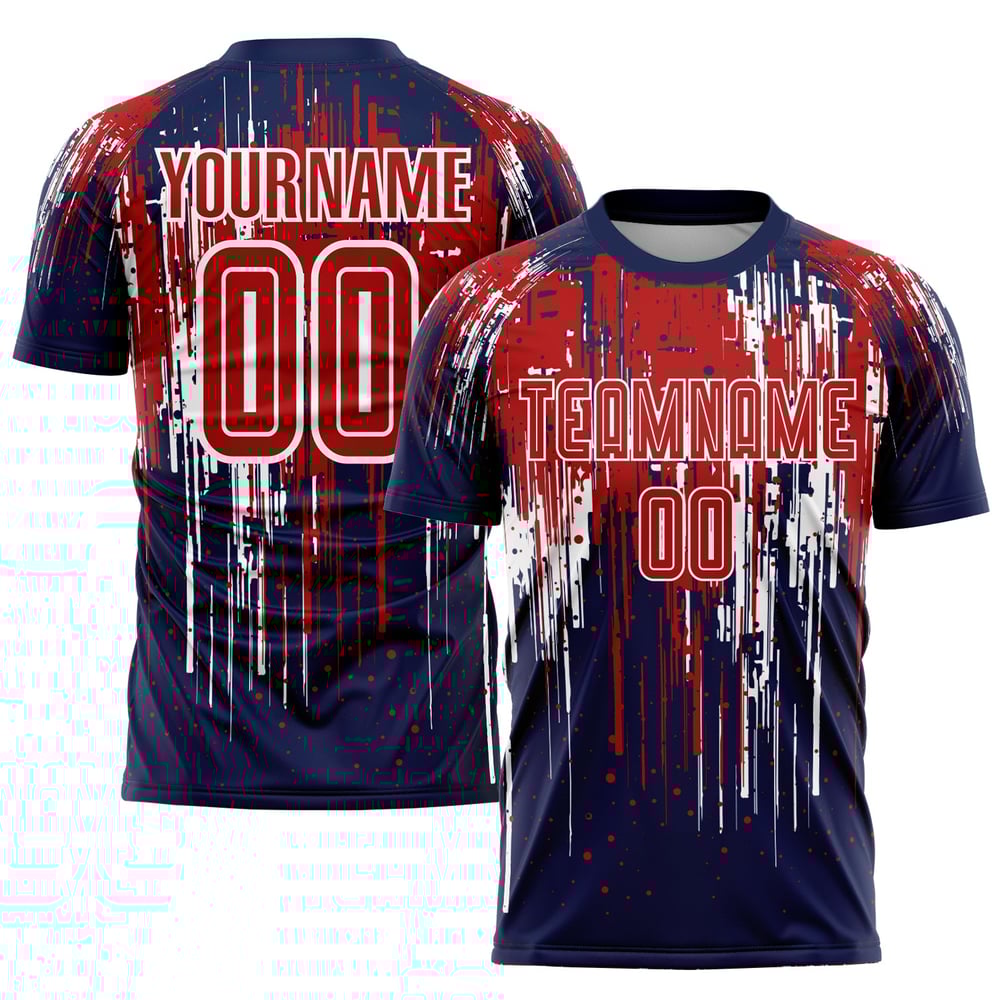 Maillot de football personnalisé à sublimation rouge royal et blanc