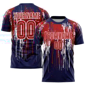 Maillot de football personnalisé à sublimation rouge royal et blanc