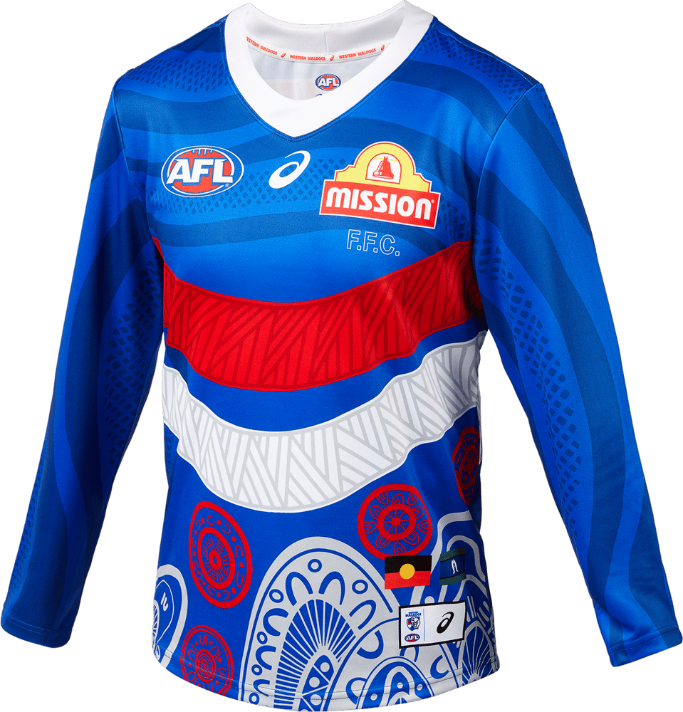 Women's Western Bulldogs 2024 Third Long Sleeve Indigenous Guernsey