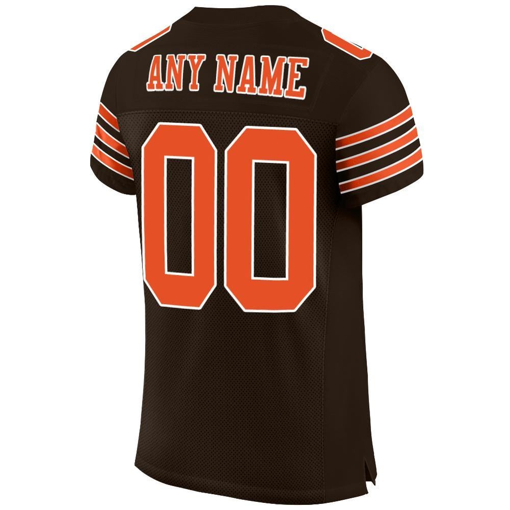 Jersey Custom Mesh Orange-White Football Brown