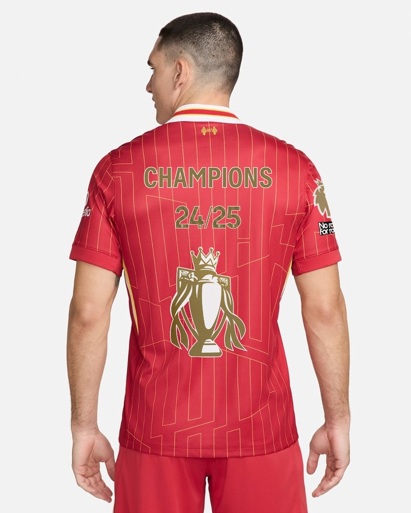 Herren Liverpool 2024/25 Heim LFC Champions Trikot & Goldene Trophäe & Abzeichen