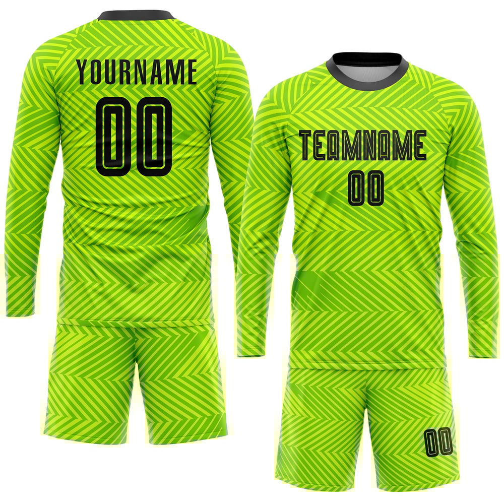 Soccer Black Jersey Neon Uniform Sublimation Custom Green