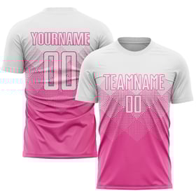 Sublimation White Pink Uniform Custom Jersey Soccer