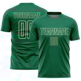 Maglia Kelly personalizzata con stampa a sublimazione geometrica verde crema da calcio