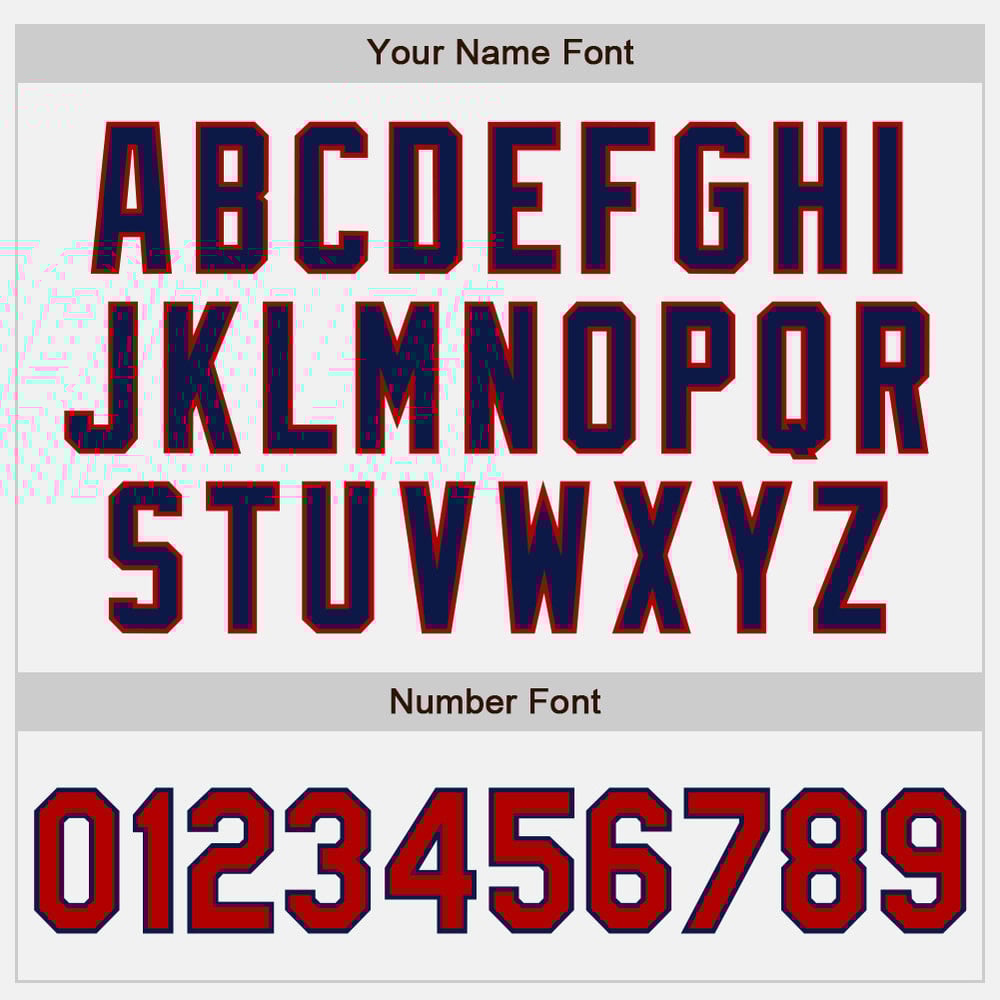 Camiseta de béisbol auténtica blanca personalizada, roja y azul marino