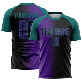 Gradient Black Jersey Fashion Custom Lila-Teal Fußball Sublimation Uniform