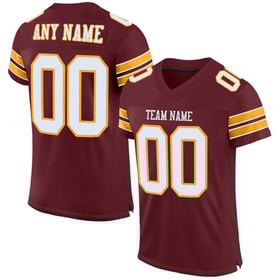 Mesh Football Jersey Authentic Custom White-Gold Burgundy