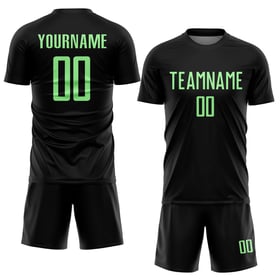 Camiseta personalizada de fútbol con sublimación de color verde y negro