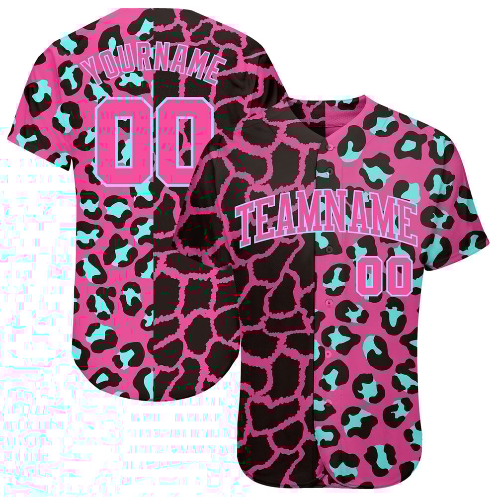 Camiseta de béisbol con estampado de leopardo personalizado, diseño auténtico en 3D