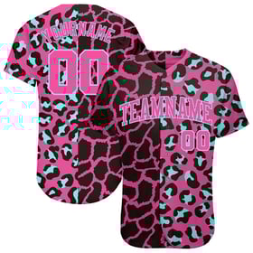 Camiseta de béisbol con estampado de leopardo personalizado, diseño auténtico en 3D