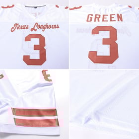 Orange Authentic Texas Custom White Jersey Mesh Football