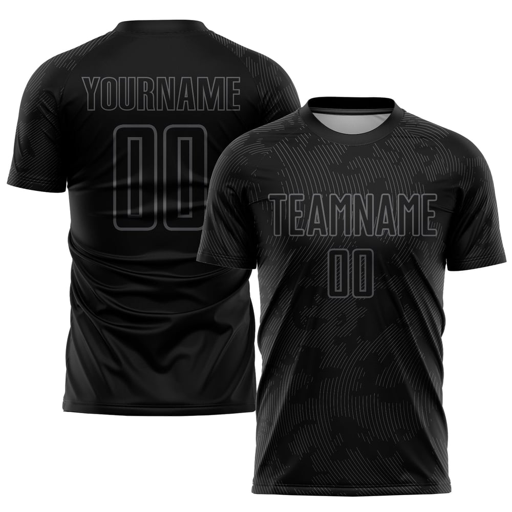 Black Soccer Gray Jersey Sublimation Custom Uniform