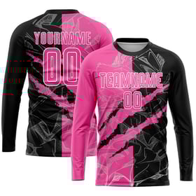 Soccer Jersey Pattern Sublimation Uniform Graffiti Black-White Scratch Custom Pink