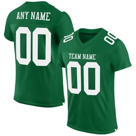 White Authentic Green Kelly Mesh Jersey Football Custom