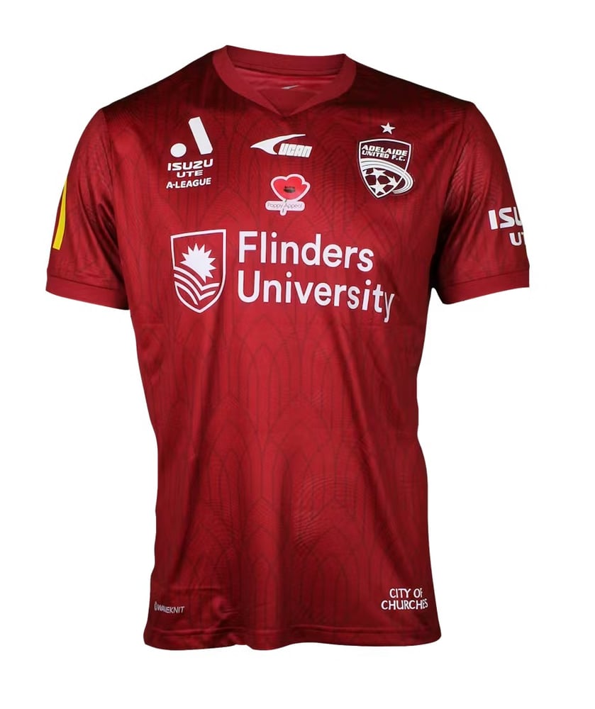 Kinder Adelaide United 2024/25 Heimtrikot – Weißes Abzeichen