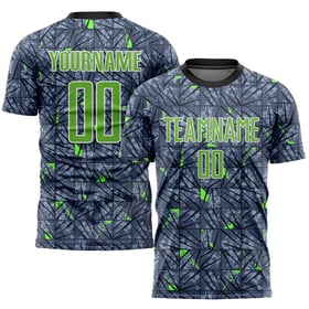 Sublimation Custom Gray Soccer Neon Uniform Jersey Green-Black