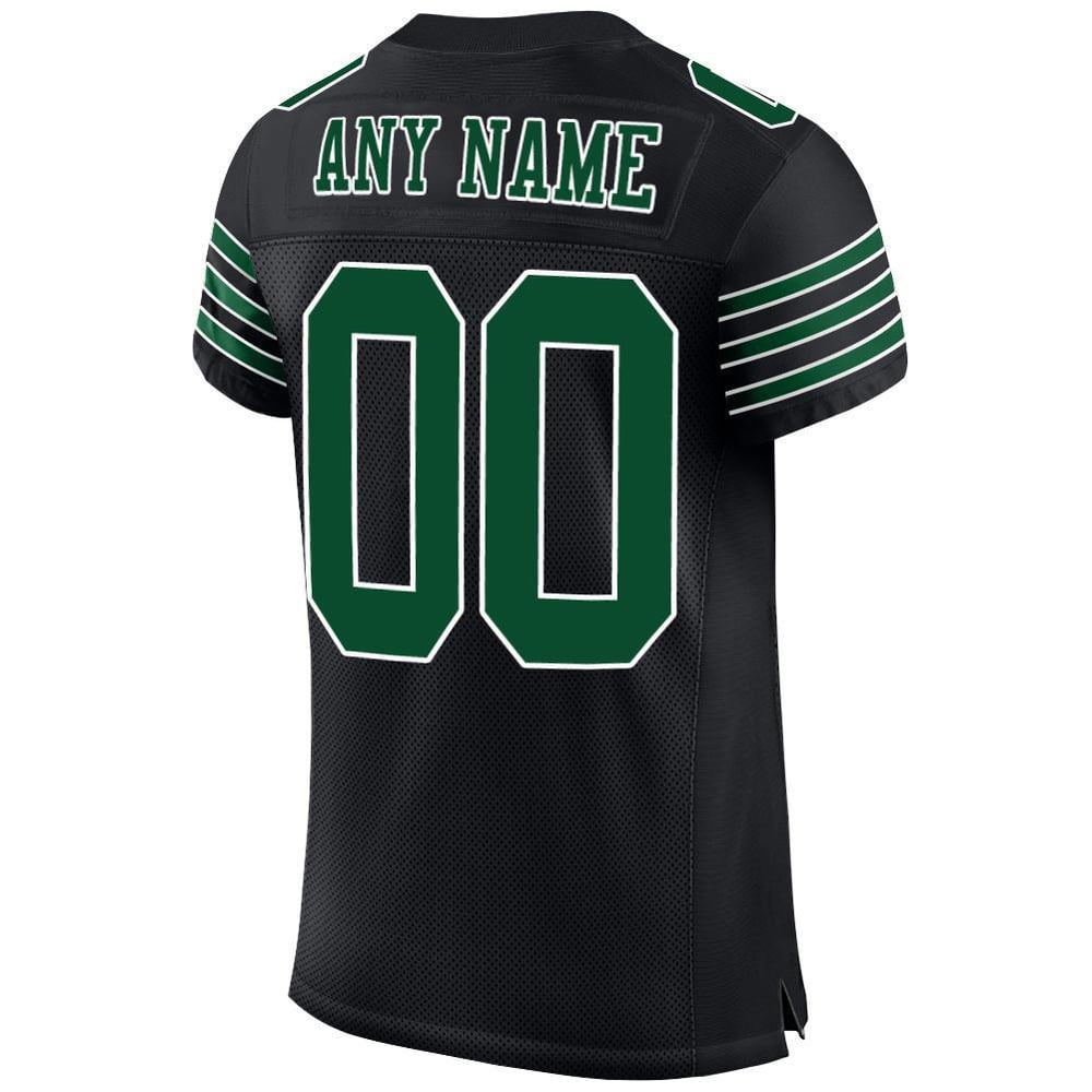 Authentic Gotham Green-White Mesh Black Football Custom Jersey