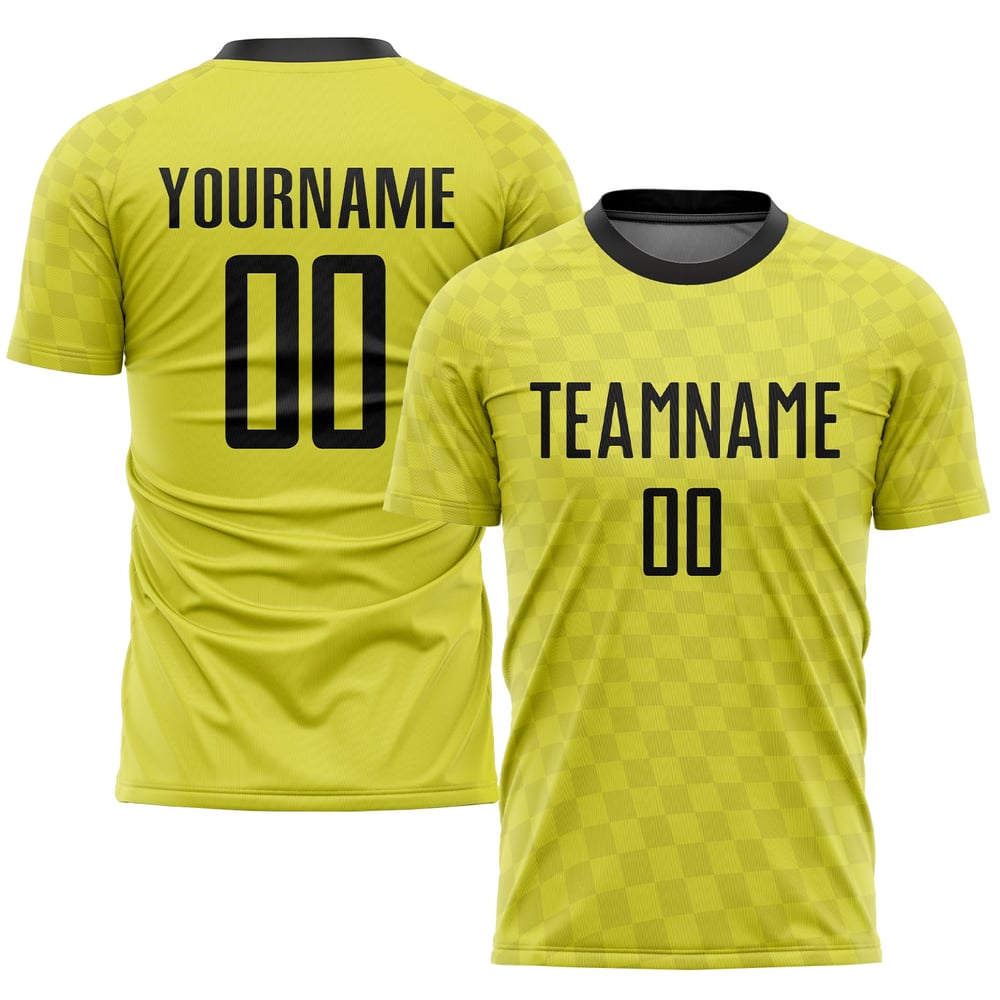 Uniform Soccer Gold Jersey Custom Sublimation Black