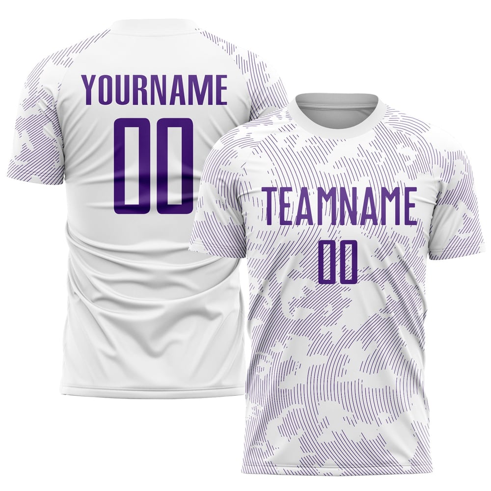 Sublimation Jersey Soccer Uniform White Purple Custom