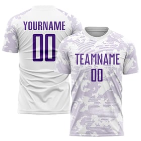Sublimation Jersey Soccer Uniform White Purple Custom