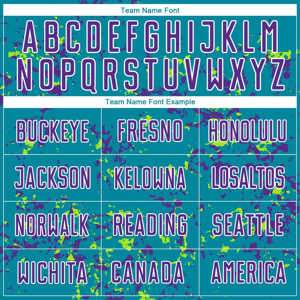 Uniform Soccer Jersey Abstract Art Teal Green Sublimation Purple-Neon Custom Fragment