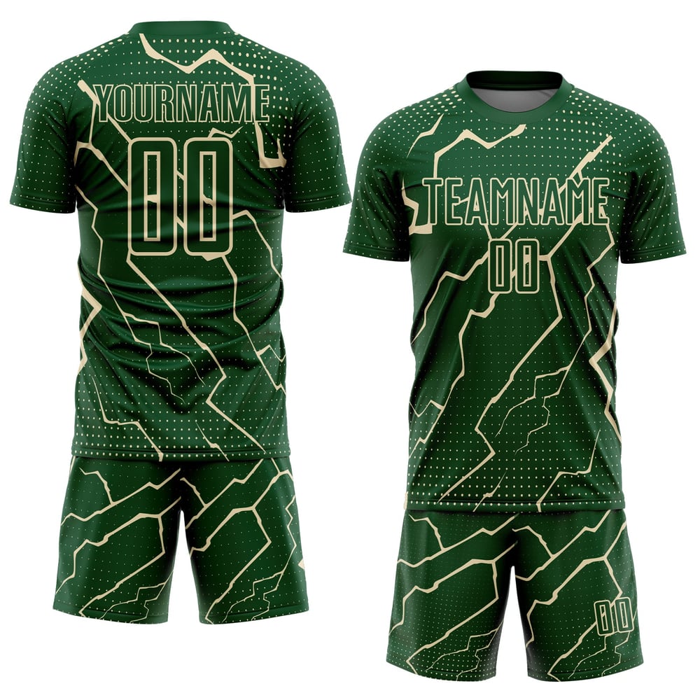 Maglia da calcio personalizzata Lightning con stampa sublimatica uniforme verde crema