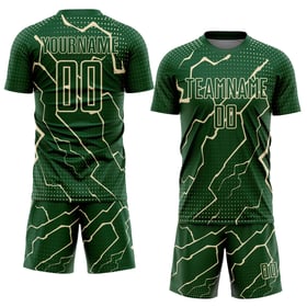 Maglia da calcio personalizzata Lightning con stampa sublimatica uniforme verde crema