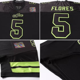 Football Green Black-Neon Mesh Custom Jersey Authentic Black