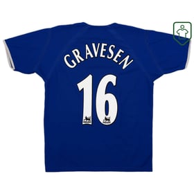 Men's Everton 2003/04 Home Retro Shirt Gravesen #16