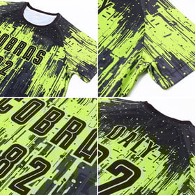Jersey Sublimation Neon Green Uniform Custom Black Soccer