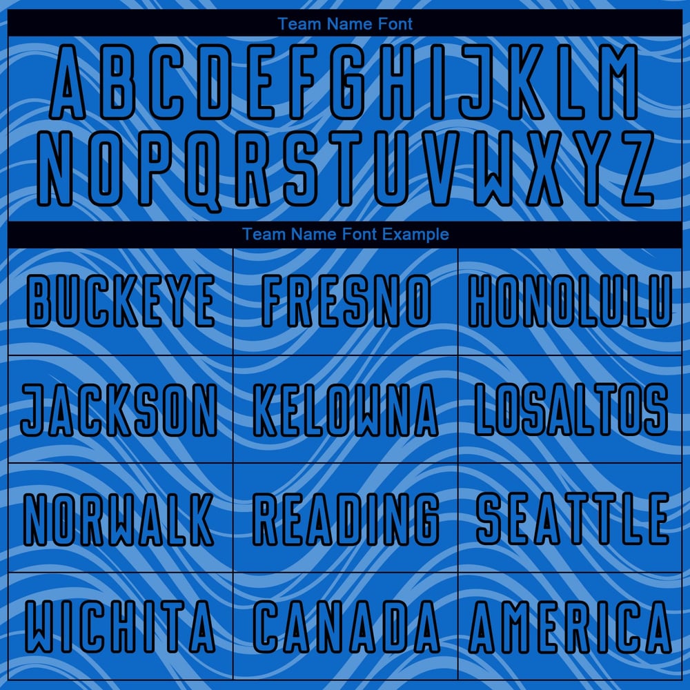 Lines Uniform Sky Wavy Custom Blue Soccer Sublimation Black Jersey