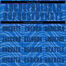 Lines Uniform Sky Wavy Custom Blue Soccer Sublimation Black Jersey