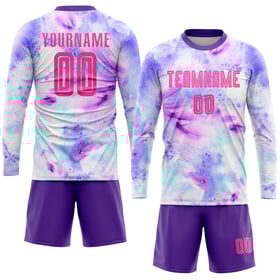 Sublimation Uniform Custom Jersey Tie Soccer Pink-Purple Dye