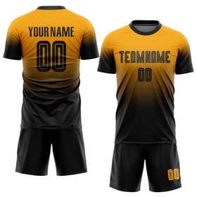 Uniform Fade Soccer Gold Black Custom Sublimation Jersey Fashion