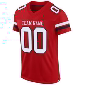 Authentic Jersey White-Black Red Football Custom Mesh