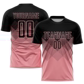 Medium Custom Soccer Jersey Uniform Sublimation Black Pink