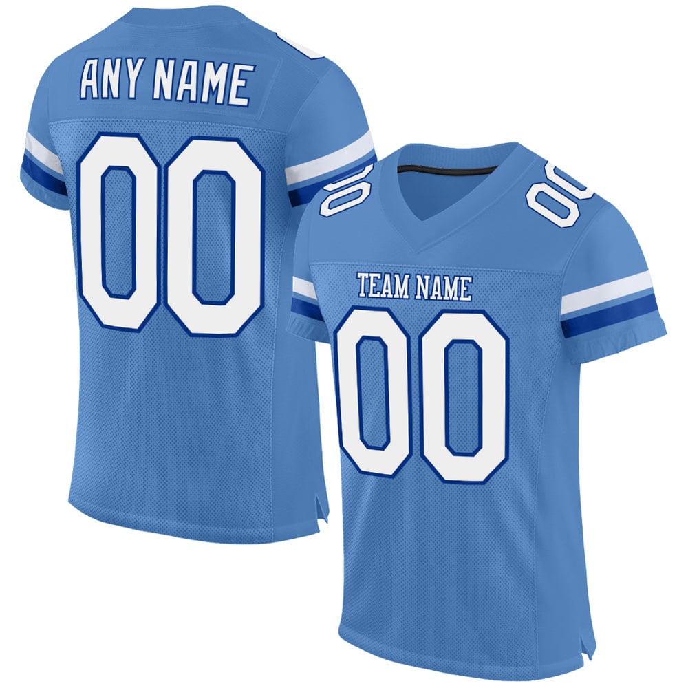 Football Blue Custom Mesh Light Jersey White-Royal