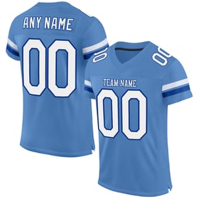 Football Blue Custom Mesh Light Jersey Authentic White-Royal