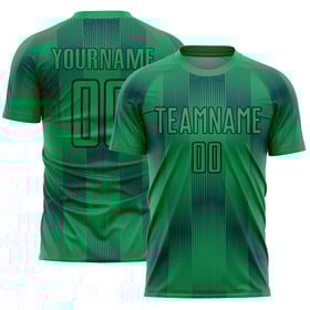 Camiseta de fútbol Kelly Green con formas geométricas personalizadas, sublimación negra
