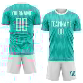 Uniform Soccer Jersey White Sublimation Custom Aqua