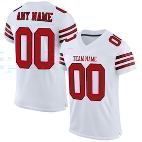 Football Authentic Custom Jersey Red-Black Mesh White