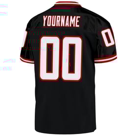 Authentic Black Throwback White-Red Football Jersey Mesh Custom