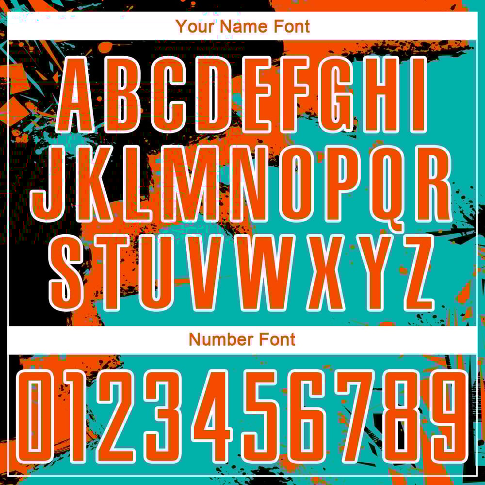 Spalsh Black Jersey Custom Soccer Uniform Sublimation Orange-Aqua