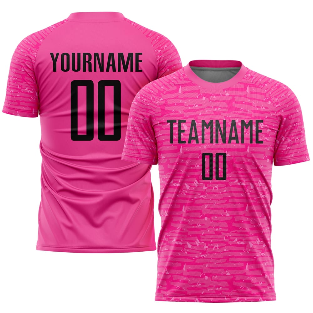 Black Pink Uniform Soccer Custom Sublimation Jersey