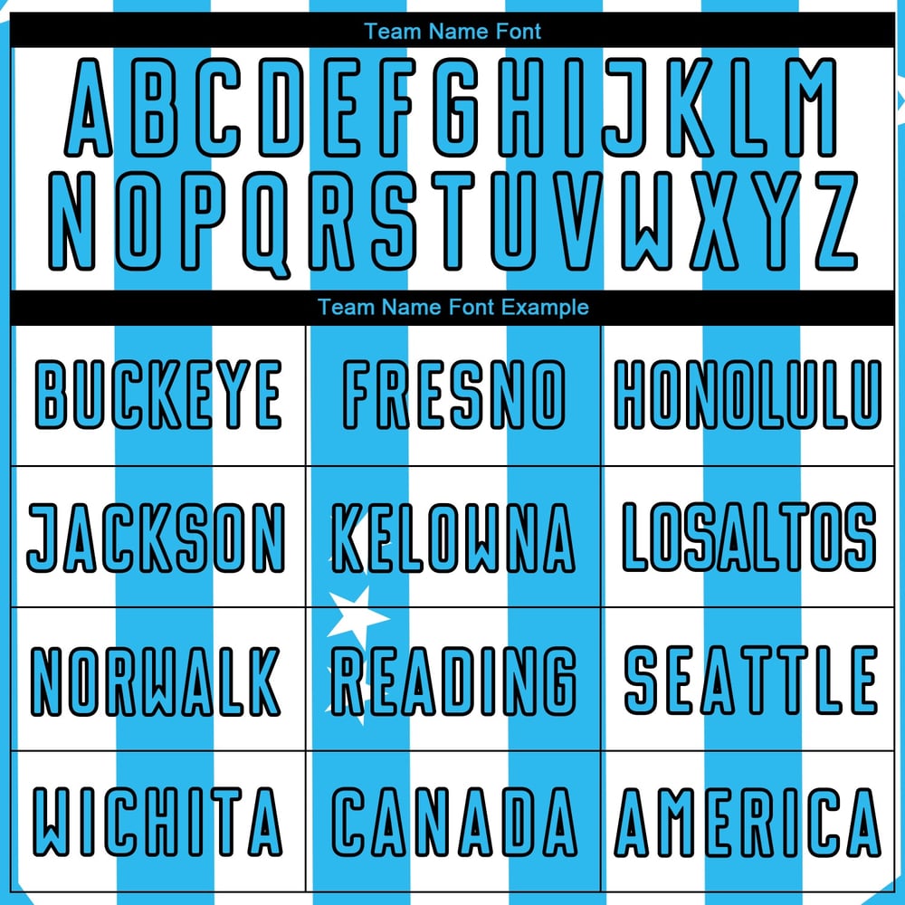 And Jersey White Sky Uniform Squares Soccer Custom Blue-Black Stars Sublimation