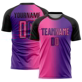 Mode Gradienten Jersey Rosa-Schwarz Fußball Lila Custom Sublimation Uniform