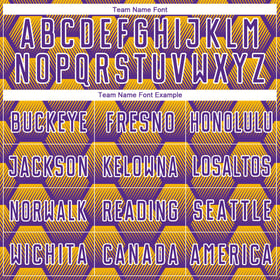 Pattern Gold-White Custom Jersey Purple Sublimation Uniform Hexagons Soccer