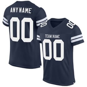 White Mesh Jersey Custom Football Navy Authentic