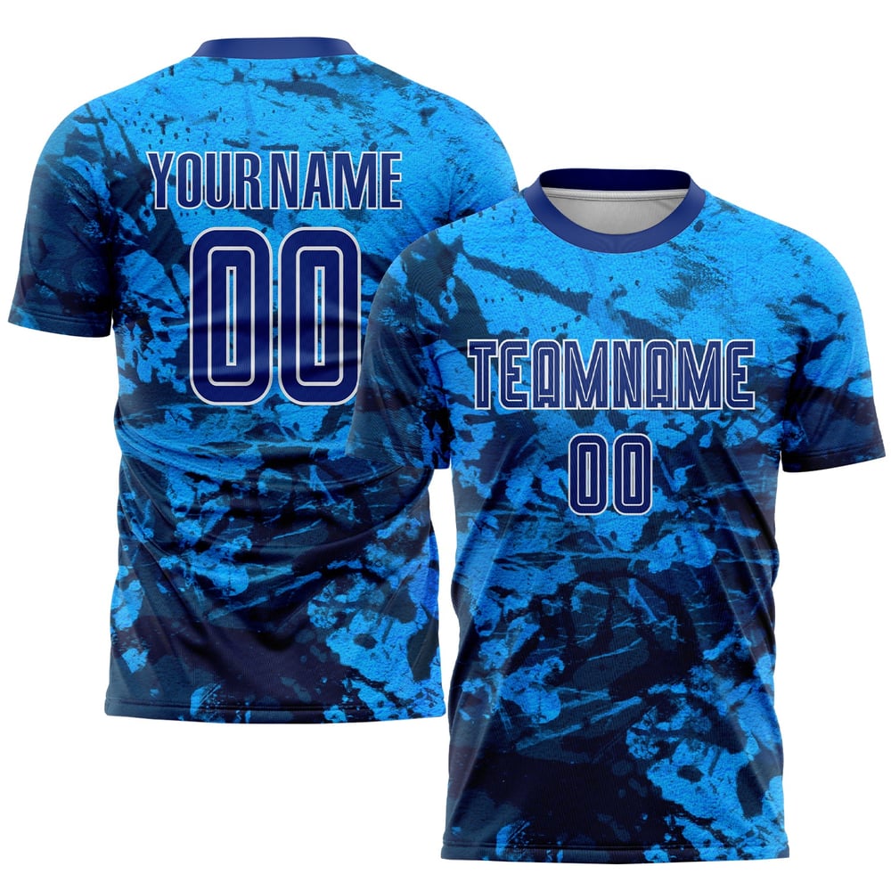 Royal-White Jersey Soccer Tie Custom Uniform Dye Sublimation
